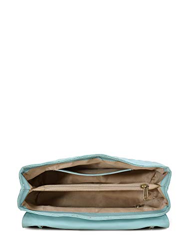Lychee bags Women Pu Quilted Blue Sling And Handbags