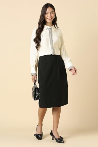 Women Beige Stripe Long Sleeves Shirt