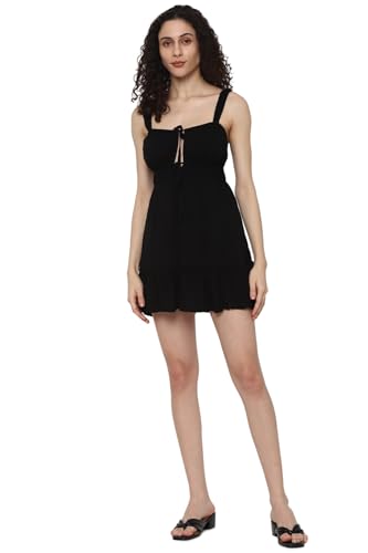 American Eagle Women's Viscose A-Line Mini Dress (WES0397139001_Black