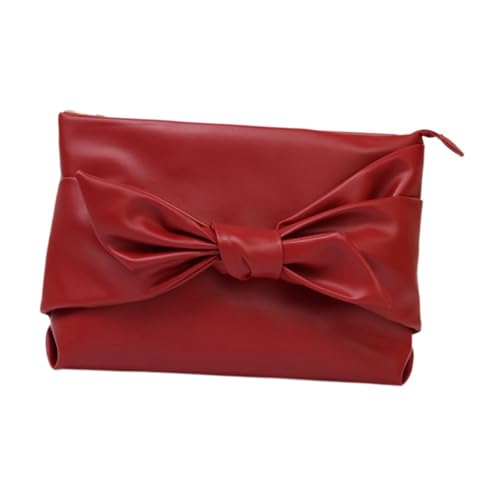 LOOM TREE® Bow Clutch Bag Decoration Pu Leather Evening Handbag For Wedding Lady Dating Red | Womens Handbags & Bags