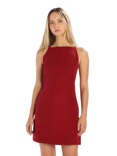 ONLY Women's Solid Slim Fit Red Dress