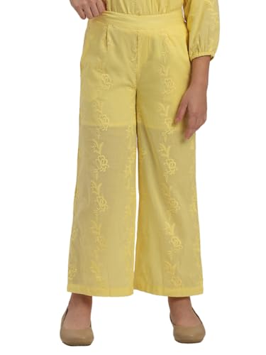 VERO MODA Girl Mid Rise Straight Fit Yellow Pants