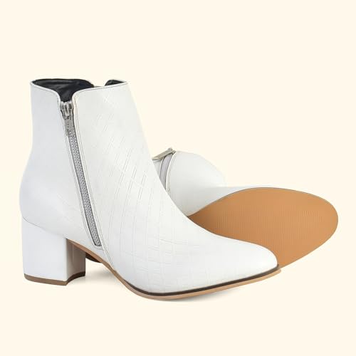 YOHO Slays Model 005 Boots for women | lycra lining on synthetic suede with | tassel zipper |elegant look | Stylish Casual Shoes|Comfortable Fit | White - UK 6