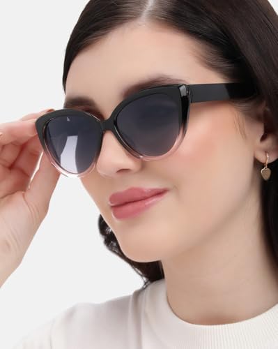 Black and Pink Toned with Polarised Cat Eye Sunglass for women