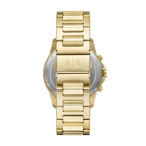 Armani Exchange Stainless Steel Analog Green Dial Men Watch-Ax1746, Gold Band