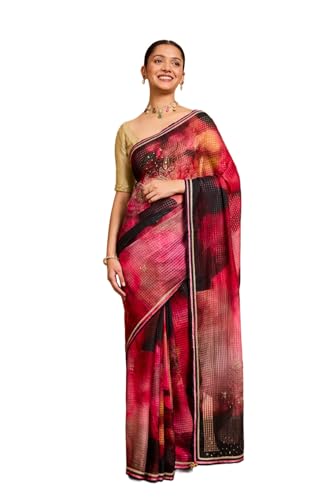 Taneira Women Multicolor Pure Silk Cotton Printed Embroidered Saree with Unstitched Blouse Piece (SAIP09AC2558-Multicolour)