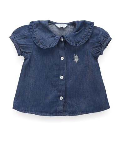 U.S. POLO ASSN. Girls Classic Peter Pan Collar Top Indigo