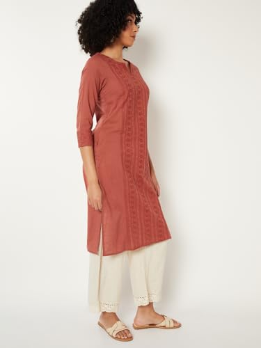 Max Women Schiffili Straight Kurta (Orange_M)