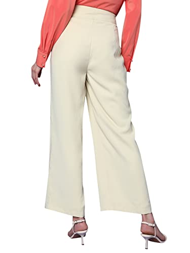 VERO MODA Straight Fit Pants(10299178_Oyster White_M)