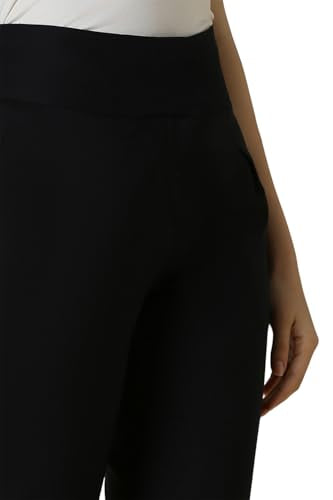 Allen Solly Women Black Regular Fit Solid Formal Trousers