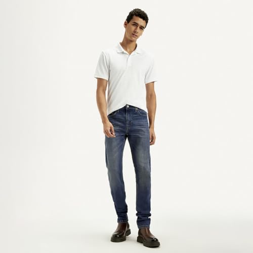 Levi's Men's Dark Indigo Tapered Fit Mid Rise Jeans