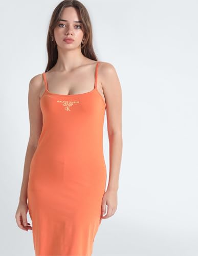 Calvin Klein Womens Orange Color Dress (L)