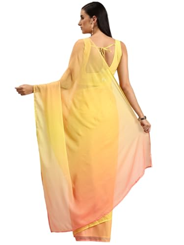 Ahalyaa Women's Polyester Sarees (AH-SMS-SRBL-2_Yellow)