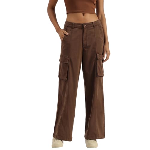United Colors of Benetton Women's Regular Trousers & Capris (25A4DVKDF06GG23N_Brown