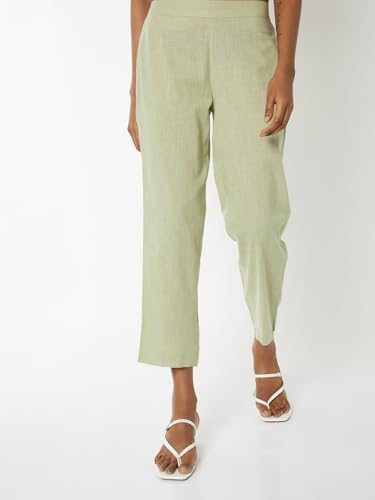 Max Women Embroidered Straight Kurta Set (Green_S)