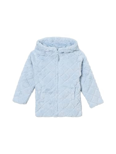 Max Girls Faux Fur Hooded Jacket (Blue_6-8 Y)