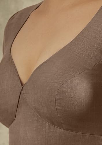 SALWAR STUDIO Taupe Zipper Solid Blouse_RI-0063-TAUP-34
