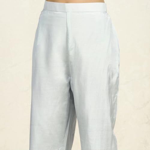 Biba Women Sea Green Chanderi Unstitched Suit Set_Free Size