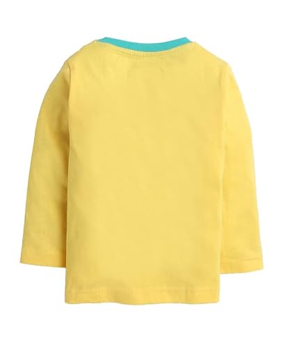 BUMZEE White & Yellow Girls Full Sleeves T-Shirt And Pajama Set Age - 3-6 Months