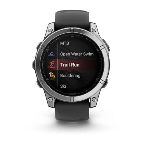 Garmin Fēnix® E – 47 mm, AMOLED Stainless Steel with Black Silicone Band