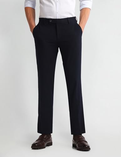 Arrow Men Navy Formal Tapered Mid Rise Trouser (ARAEOTR1562_34)