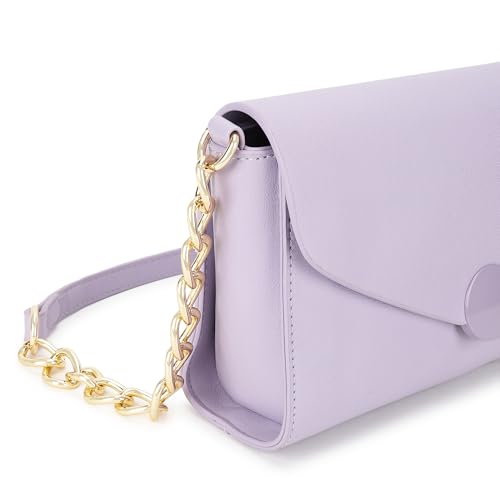 Fastrack Structured Monochrome Sling Bag for Women, Girls and Ladies | with Semi-Chain Strap
