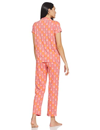 Amazon Brand - Myx Women's PAG 810 0 Pajama Set (SS21-MYX-SLP-05_Peach Auto_XL)