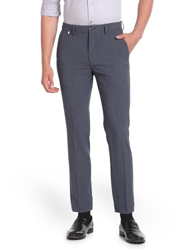 Arrow Mid Rise Flat Front Trousers Dark Grey