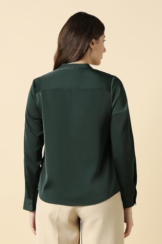 Women Green Solid Long Sleeves Shirt
