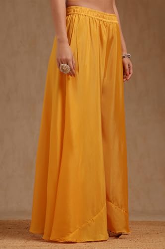 Soch Women's Dola Silk Salwar Suit Set (SMUA5CD2310_Mustard