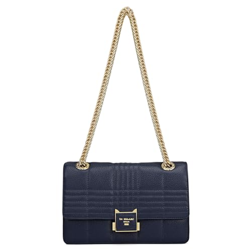 Da Milano Leather Shoulder Bag for Women - Blue