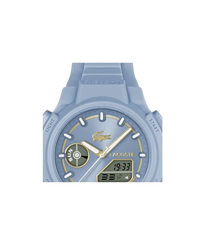 Lacoste LC33 Women’s Analog-Digital Quartz Watch with Chronograph, Alarm and Calendar, Light Blue, 40 MM, Modern