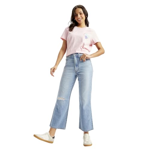 Levi's Women's High Rise Ribcage Cropped Bootcut Light Blue Jeans