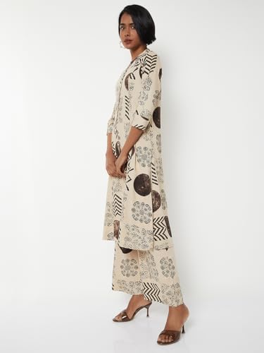 Max Women Printed Straight Kurta Set (White_S)