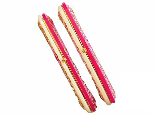 Sahajanand Ornaments Ltd Sahajanand Ornaments Chudi | Bangles | Thanksgiving | Gift for Loved-one | Set of 2 | All Occasions | Dailywear Shining Warrantee (20 K Gold with Certificate (Red, 2.6)