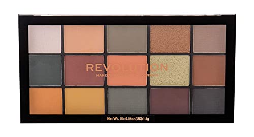 Makeup Revolution- ReLoaded Eyeshadow Palette - Division (Burnt Neutrals) | Highly pigmented |Long Wearing & Easily Blendable | Eye Makeup Matte, Shimmery And Metallic Finish | Cruelty-Free -16.5 g