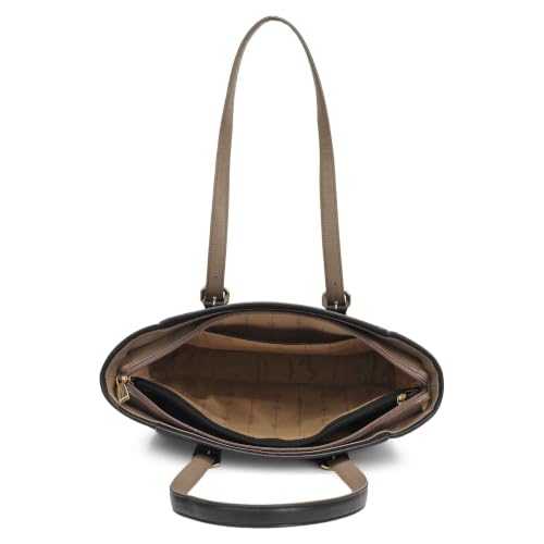 Da Milano Leather Tote Bag for Women - Black (LB-0369S)