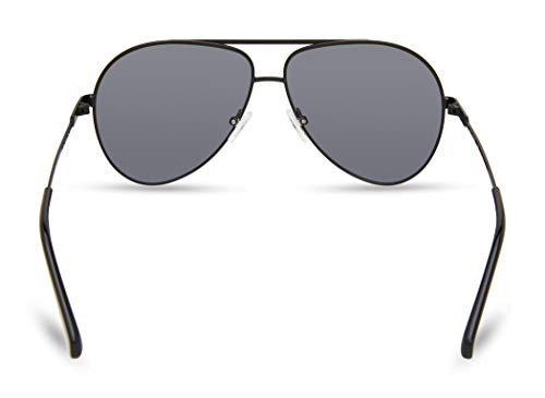 GUESS Men's Classic Aviator Pilot Sunglasses, Matte Black, 61mm