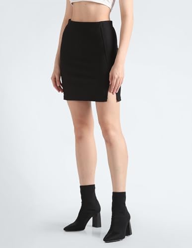 Calvin Klein Nylon Western Skirt Black