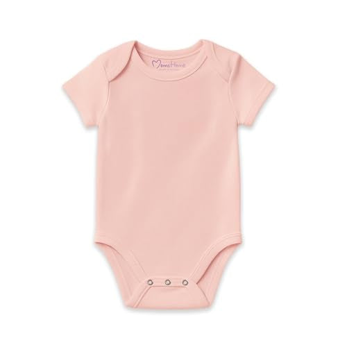 MOM'S HOME Organic Cotton New Born Baby Unisex Onesie - Pack of 3 | 0-3 Months | Lemon, Blue, Heart