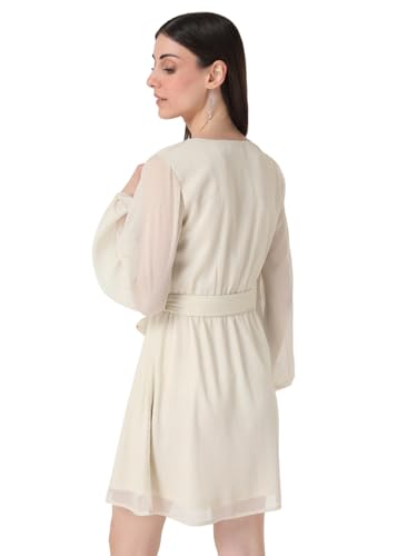 Kazo Women's Chiffon Fit and Flare Mini Dress (125343_Moonlight