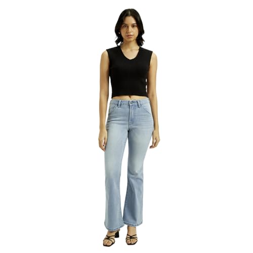 Levi's Women's High Rise 726 Slim Flare Fit Light-Blue Jeans