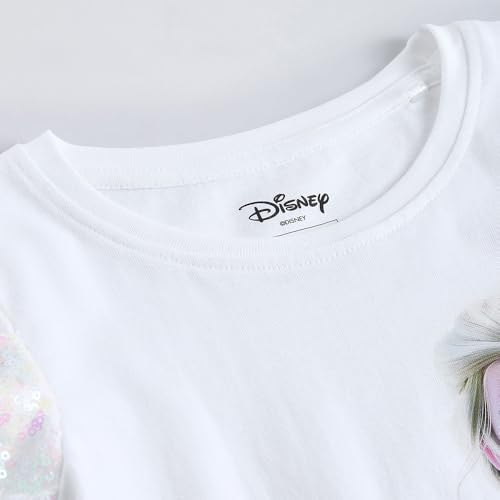 Hopscotch Girls Elsa Reversible Sequined Cotton T-Shirt in White Color for Age (12-24 Months)