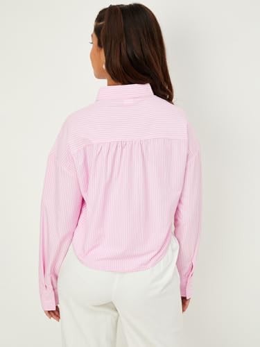 Max Girls Striped Shirt (Pink_12-14 Y)