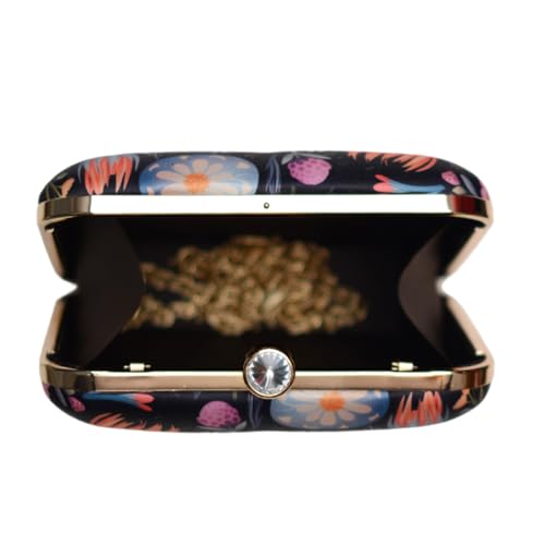 Artklim Black Floral Printed Clutch