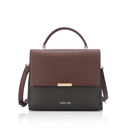 Lavie Luxe Women's Mono Marsh Satchel Bag for Women | Satchel Handbag for Work | Ladies purse | Stylish Shoulder Bag | Gift for Women