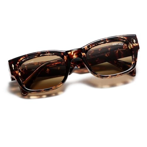 grey jack Vinatge Sun Glasses Women Stylish Strong Tr90 Polarized Sunglasses For Men Uv Protection 3315, Round, Demi Brown/Brown