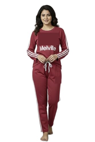 Women’s Winter Fleece Nightsuit Set | Warm & Cozy Loungewear (Maroon, l)