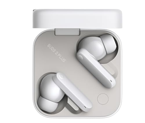 CMF by Nothing Buds 2 Plus with 50dB Hybrid ANC| Hi-Res + LDAC| Spatial Audio| 6HD Mic| 61.5Hrs True Wireless Bluetooth Headset (Light Grey, in the Ear)