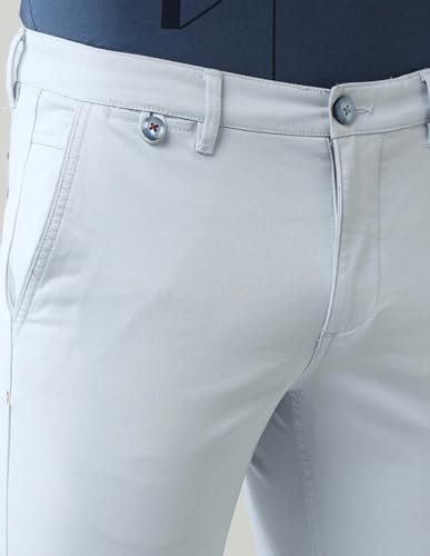 Arrow Sports Men's Mid Rise Slim Fit Trouser Light Blue